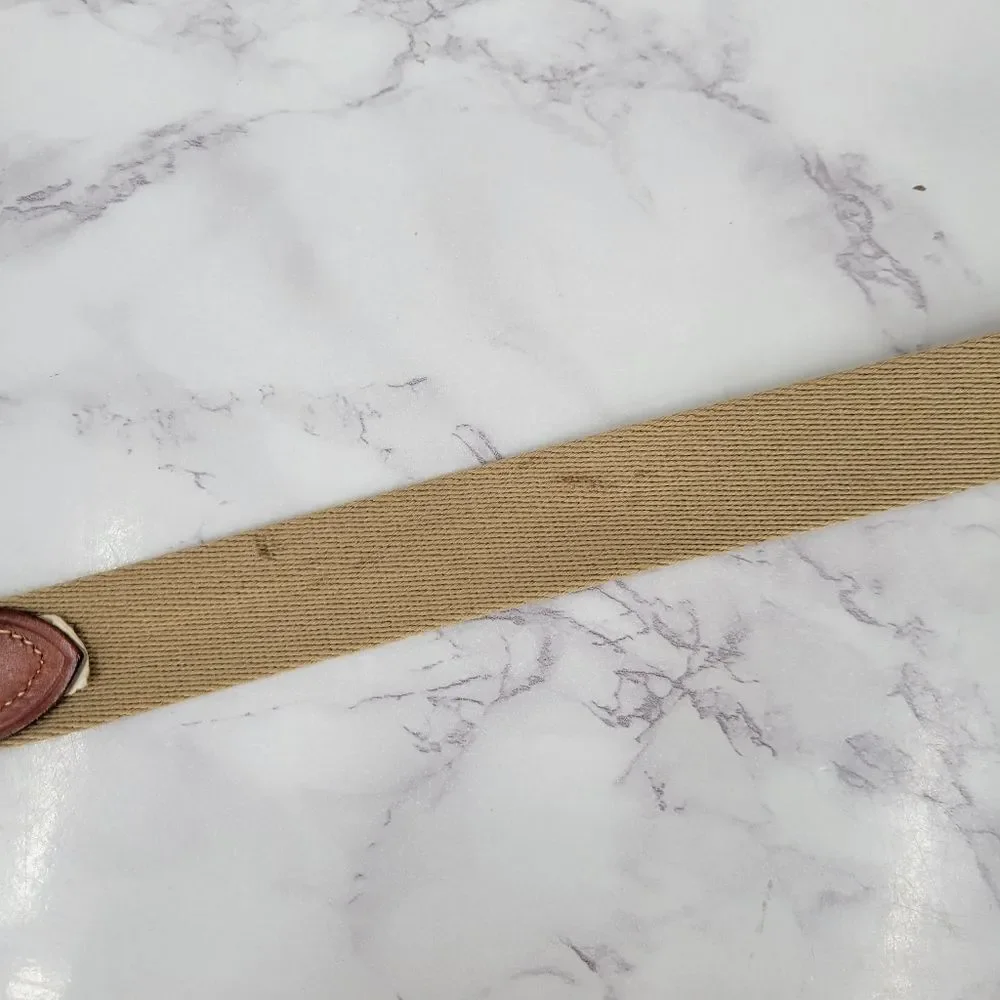 Tommy Hilfiger Vintage Woven Tan and Brown Leather Men's Belt